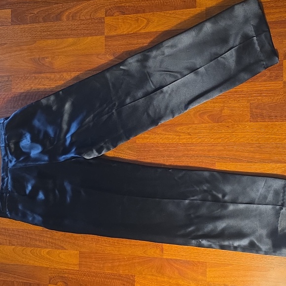 Armani Collezioni Midnight Blue Satin Trousers - Picture 3 of 3